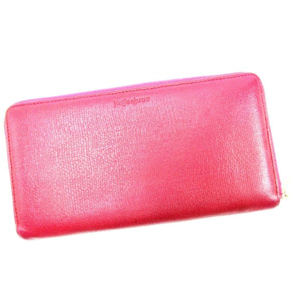 Auth SAINT LAURENT purse pink leather - Picture 1 of 6